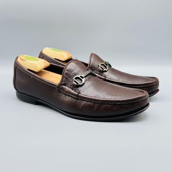 Allen Edmonds Shoes Mens 10.5 Brown Leather Grayson Loafers Bit Slip On Dress - Picture 2 of 13